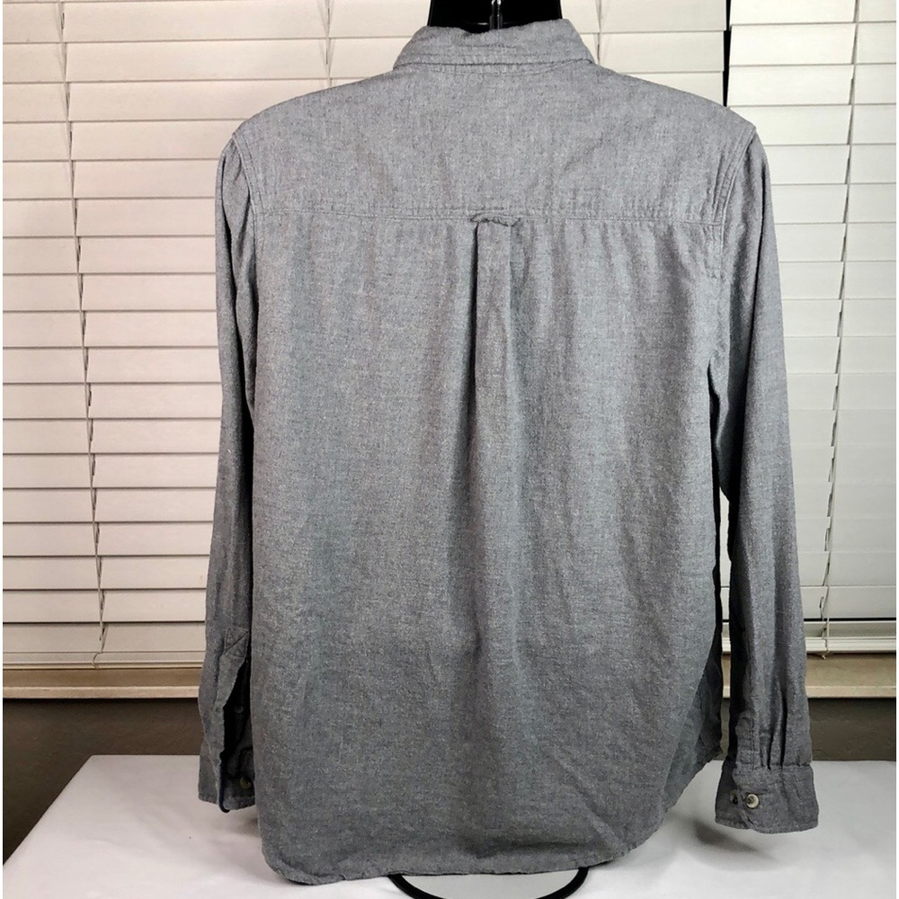Woolrich Gray Flannel Button Down Shirt Chest Poc… - image 4